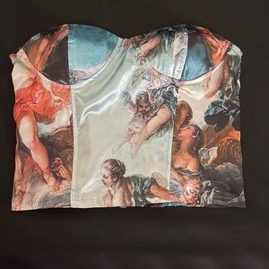 Aqua Satin Corset Top